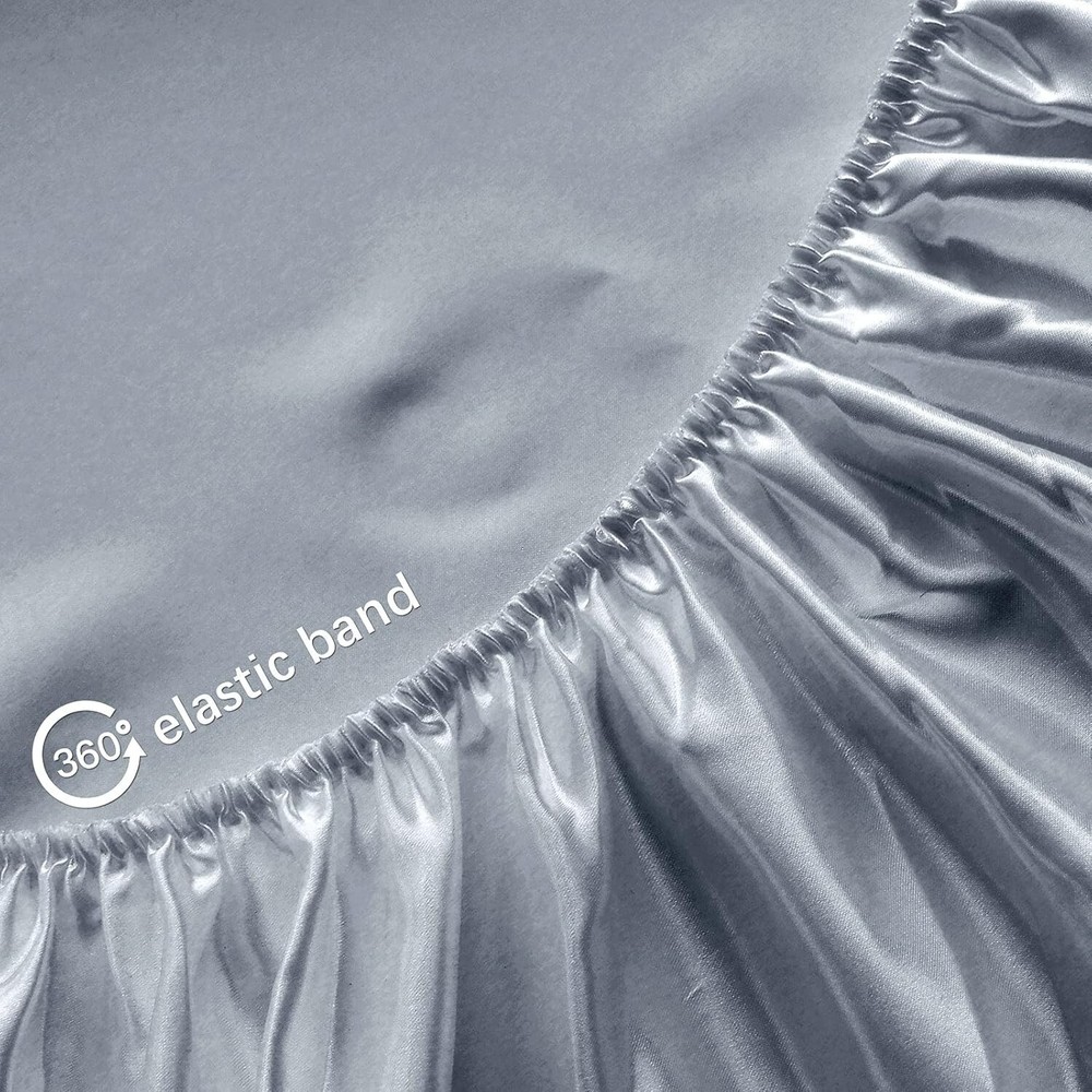 2-Pack Satin Pack 'n Play Fitted Sheets-Ultra Soft Mini Crib Sheets for Graco