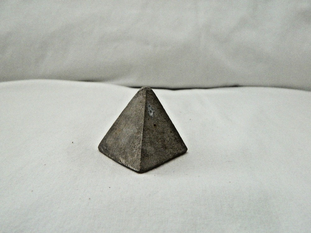 Egyptian Basalt Stone Single Mini-Pyramid Gray Plain 1.4" High