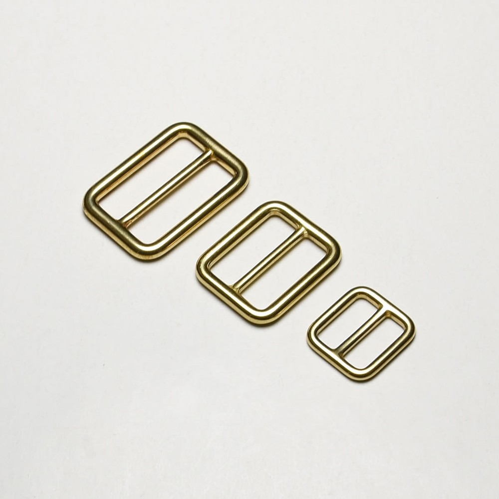 2pcs Solid Brass Slider Tri-Glide Rectangle 11/16" , 1" ,1-1/4"