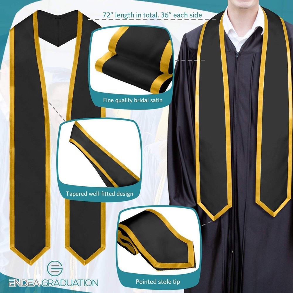 Endea Graduation Black/Gold Plain with Trim Color & Classic End