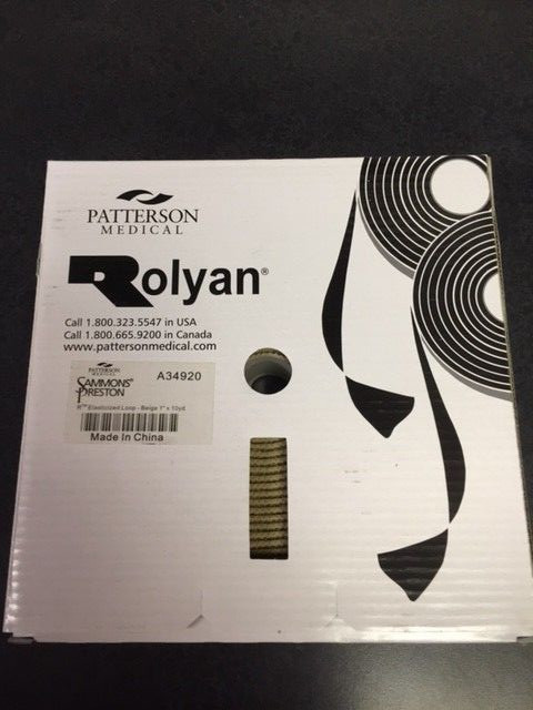 Patterson / Rolyan Elasticized Loop A34920 1" X 10yd Beige (NEW)