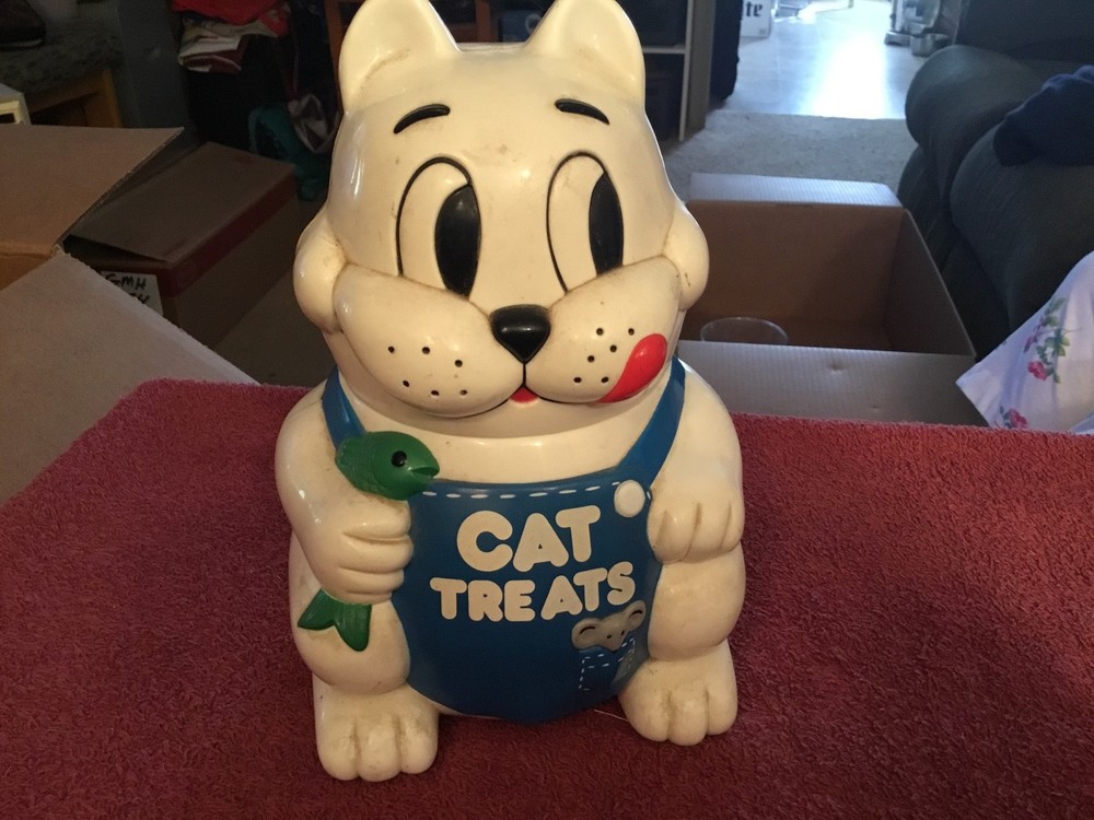 Plastic Cat Treat Cookie Jar