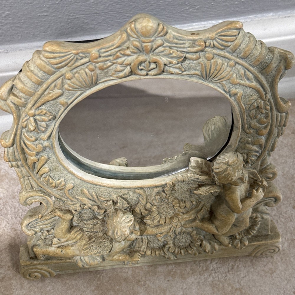 Vintage Cherub’s Decorative Table Mirror Collectible
