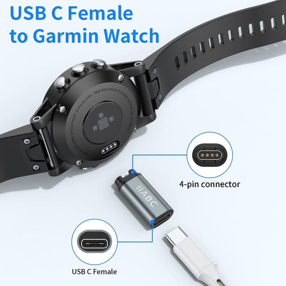 Garmin Watch USB C Charging Adapter 2Pack Fenix Forerunner Charger