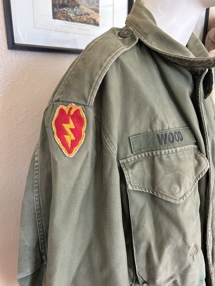 Vtg M-51 Field Jacket-DISTRESSED Tropic Lightning/Hell On Wheels