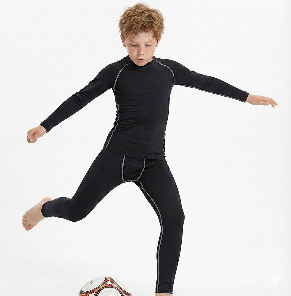 Kids Thermal Compression T-Shirt Under Layer Pants