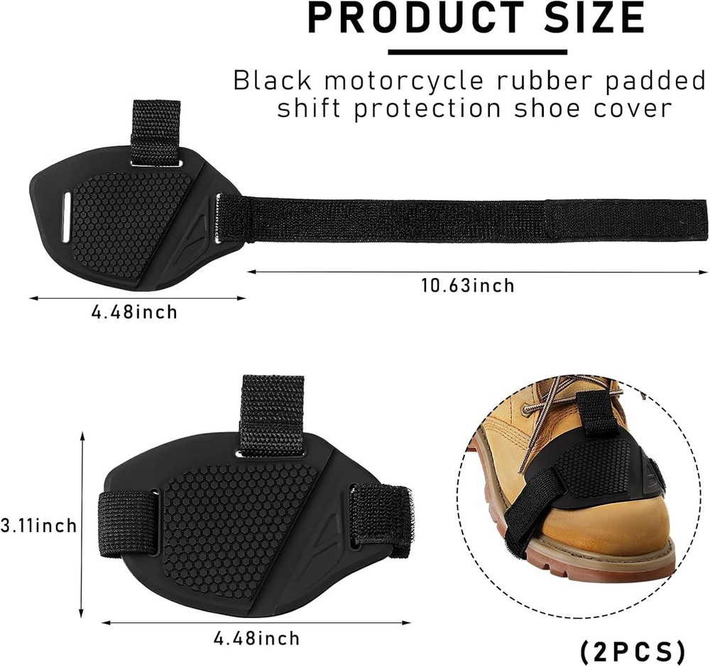 2PCS Motorcycle Shift Pads, Adjustable Anti-Slip Rubber Boot Protectors
