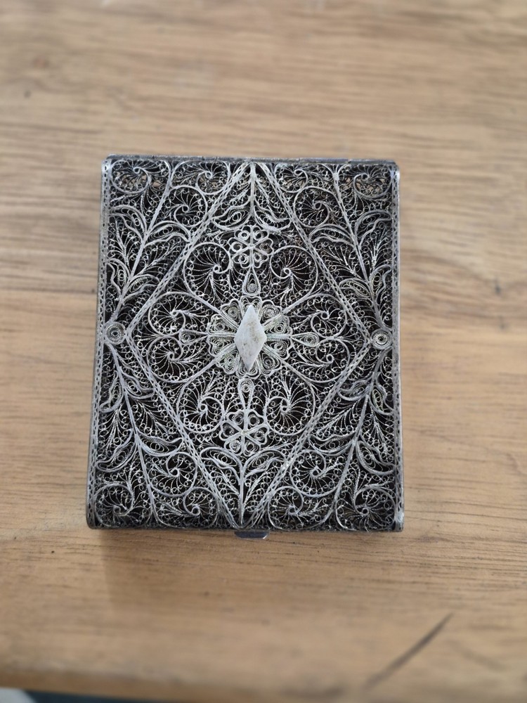 antique silver filigree cigarette cases