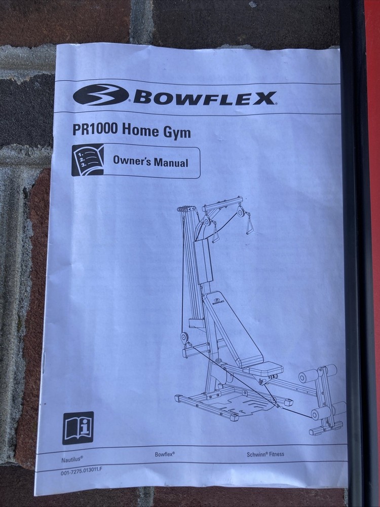 Bowflex PR1000 Placard Assembly Exercise Chart Replacement Part & Manual