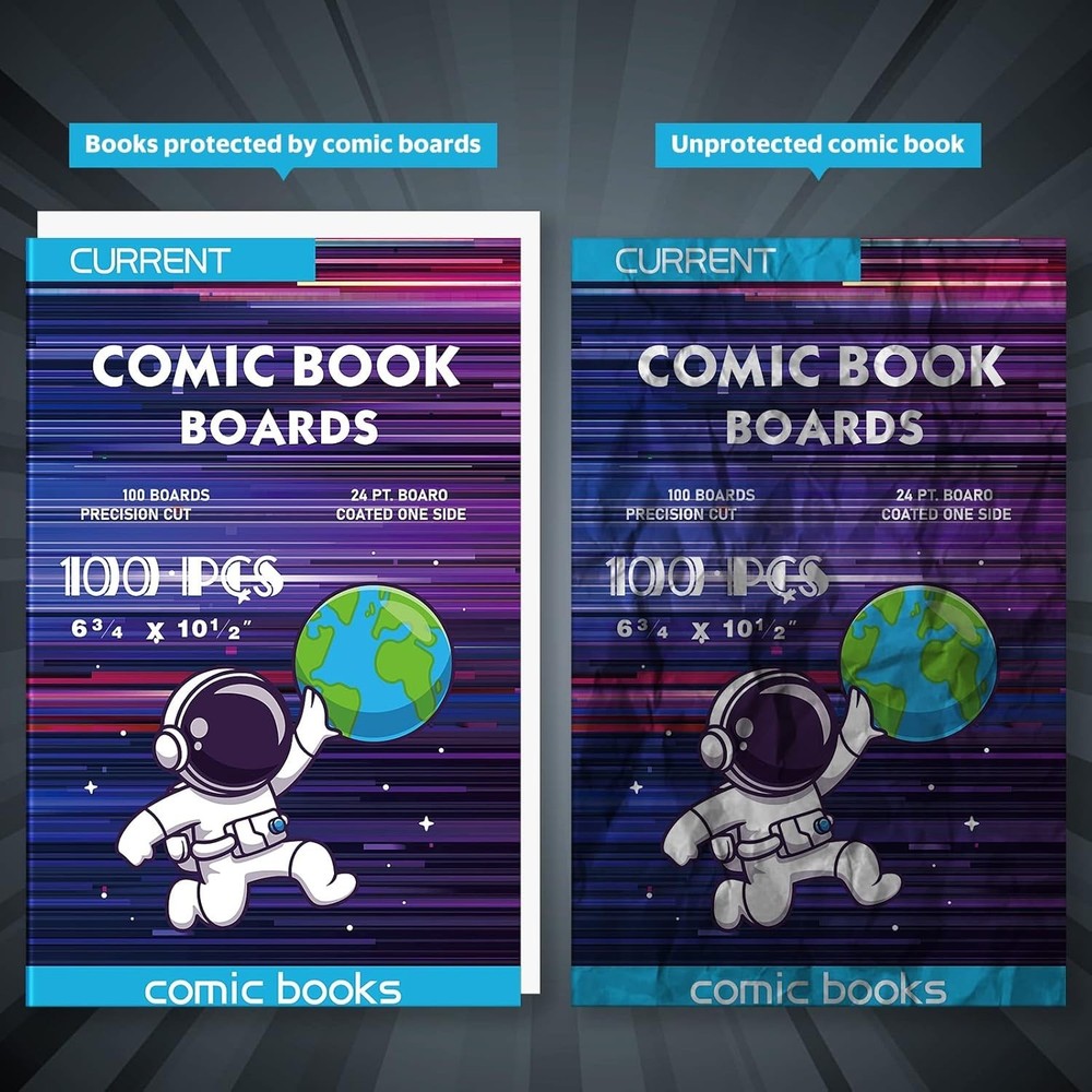 100 Comic Book Boards, Current Size Comic Book Boards, Acid-Free Backing Boar...