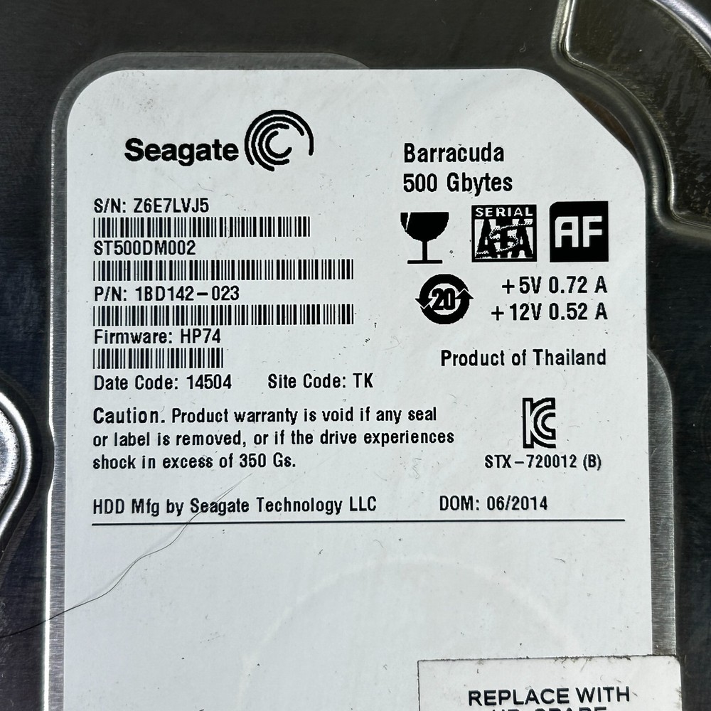 Seagate Barracuda 500GB HDD - 3.5in Internal Desktop Drive