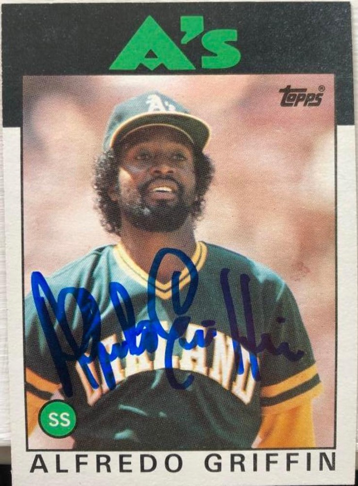Alfredo Griffin Autographed 1986 Topps #566