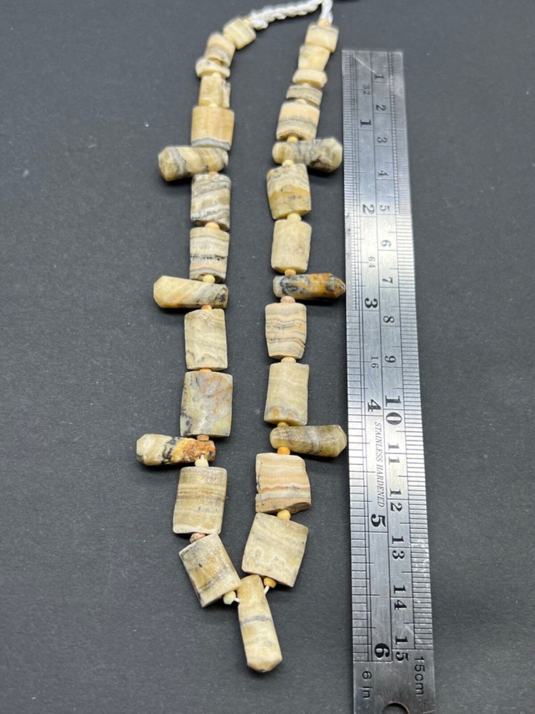 Ancient Old Bactrian Era Greco Alabaster Stone Antique Beads Sting