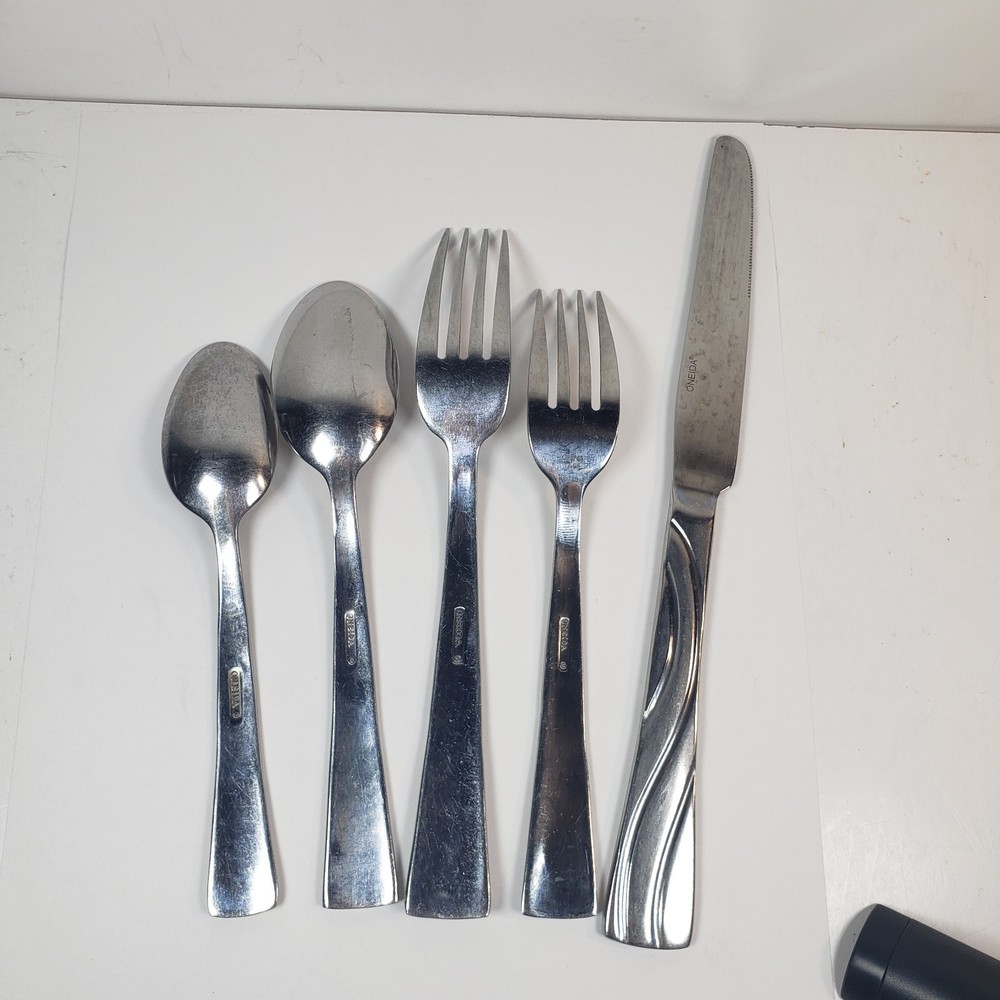 5 Piece Oneida Wind Dance Stainless Steel Flatware Service For 1