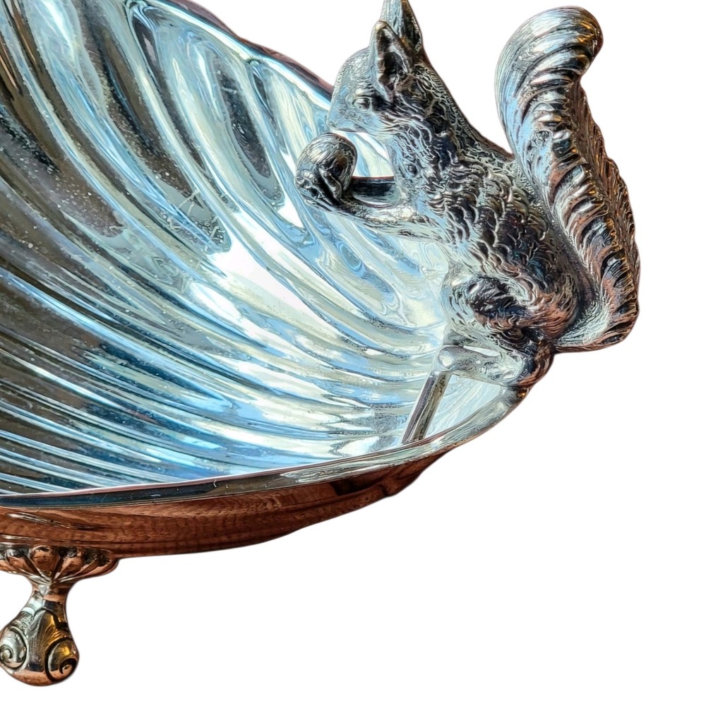 Antique Victorian Silver Squirrel Nut Dish William Hutton Sheffield A1