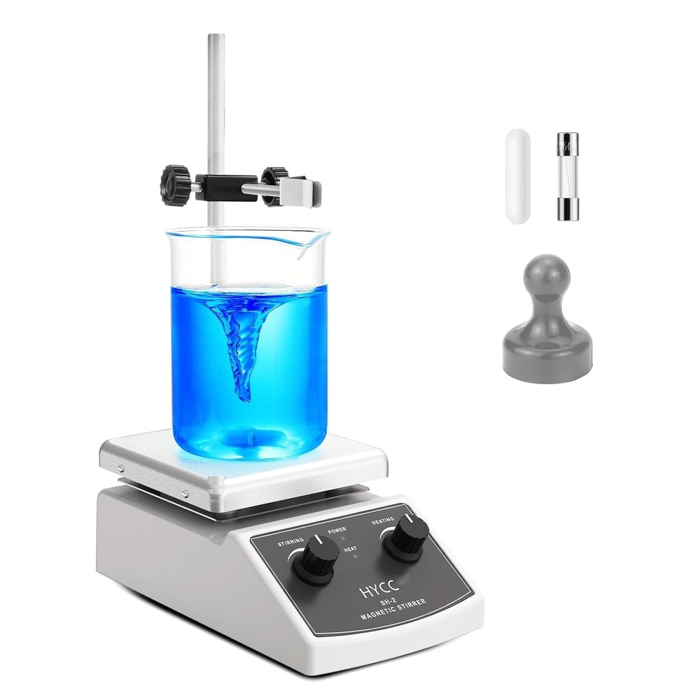 Compact Magnetic Stirrer Hot Plate with Adjustable Speed - 2000mL Capacity Ready