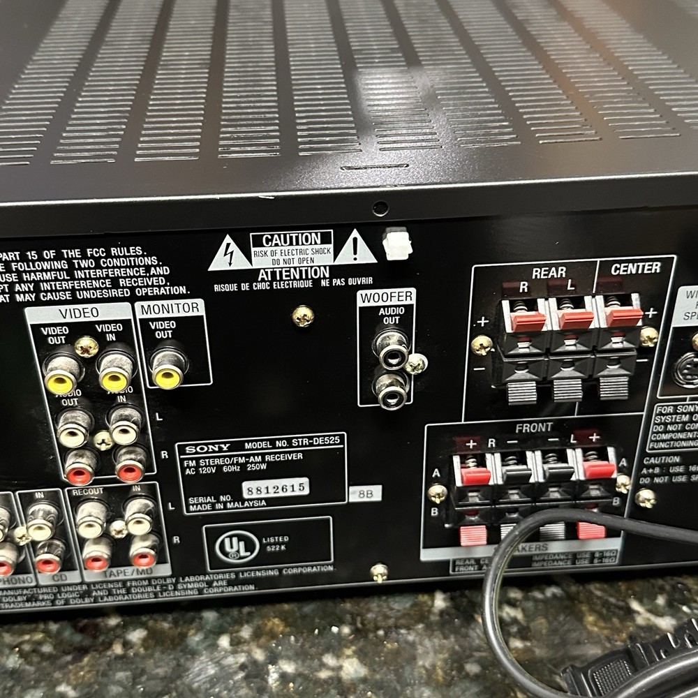 SONY STR-DE525 AUDIO VIDEO CONTROL CENTER DIGITAL PROCESSOR