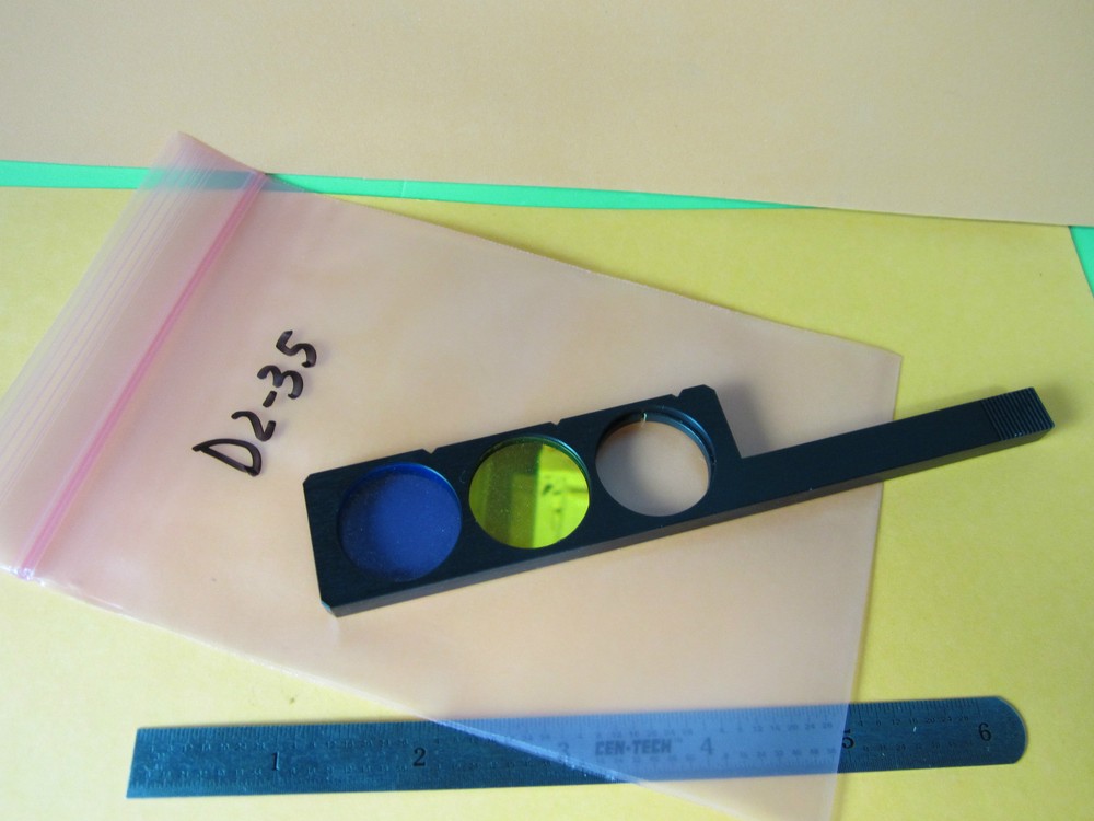 OPTICAL MICROSCOPE PART GLASS FILTER SLIDE OPTICS BIN#D2-35