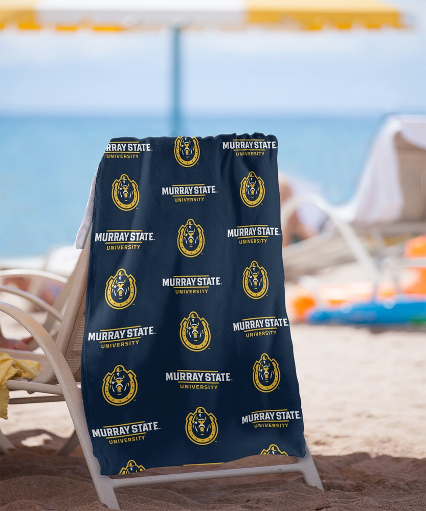 Murray State University Beach Towel/Bath Towel, 30"x60" Logo Pattern