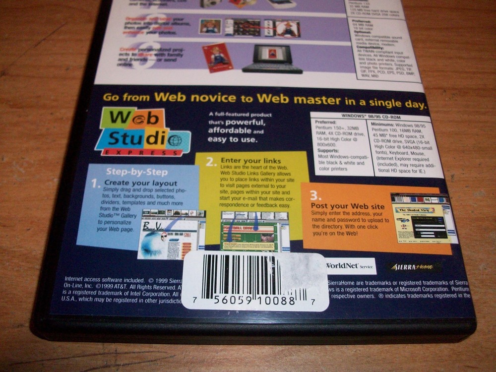 Photo Expert & Web Studio Express Home & Office CD ROM Software WIN 95 98 NT 4