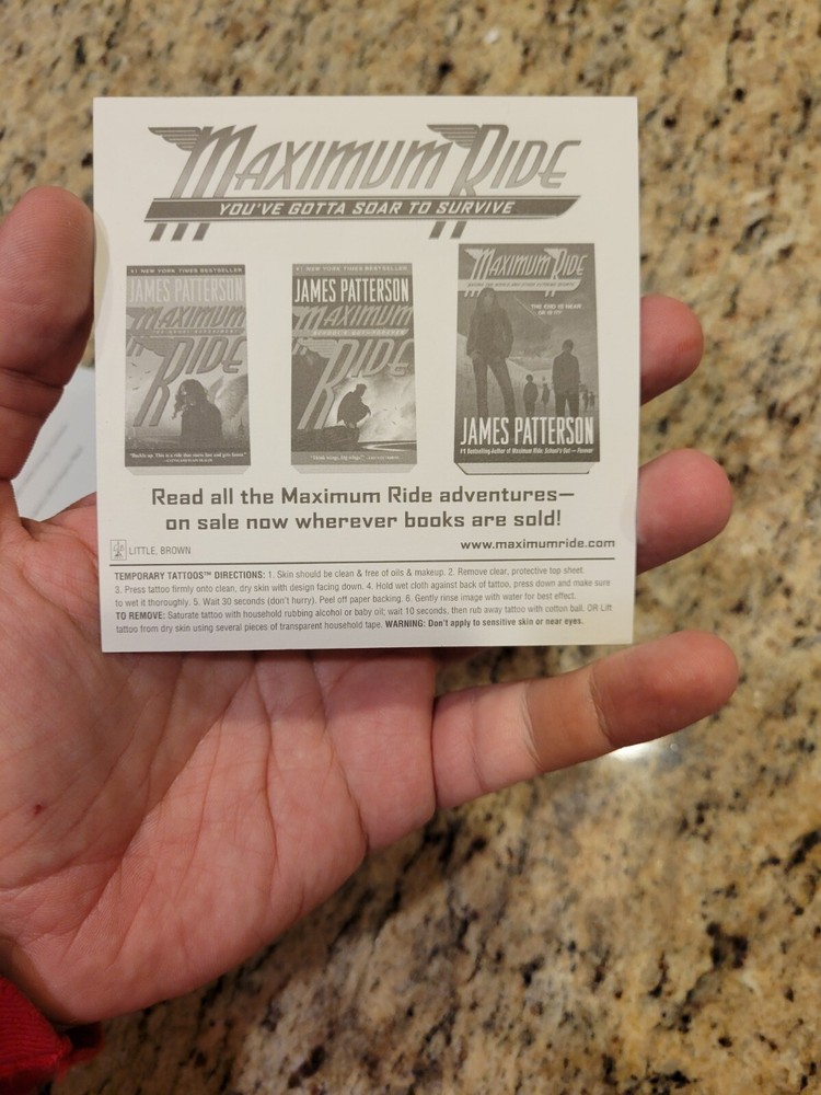Maximum Ride Temporary Tattoos James Patterson