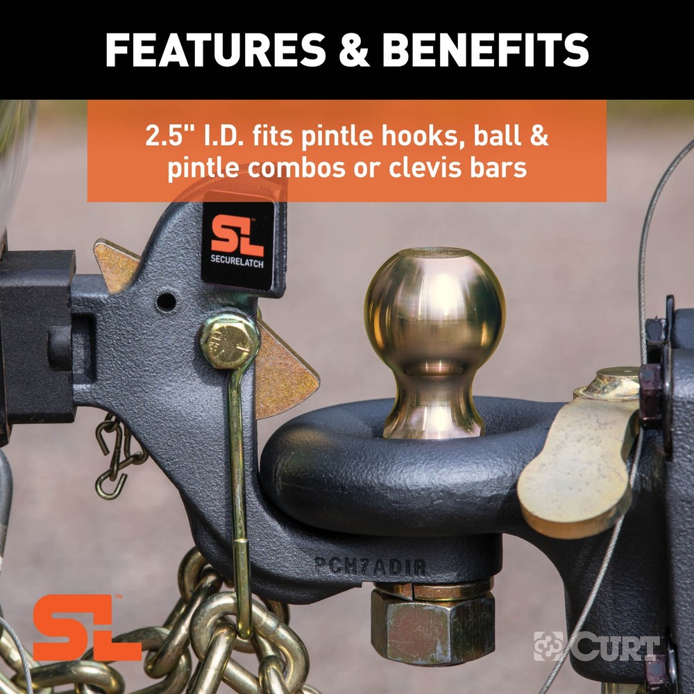 Curt SecureLatch Flush-Mount Lunette Ring (60,000 lbs, 2-1/2" ID)