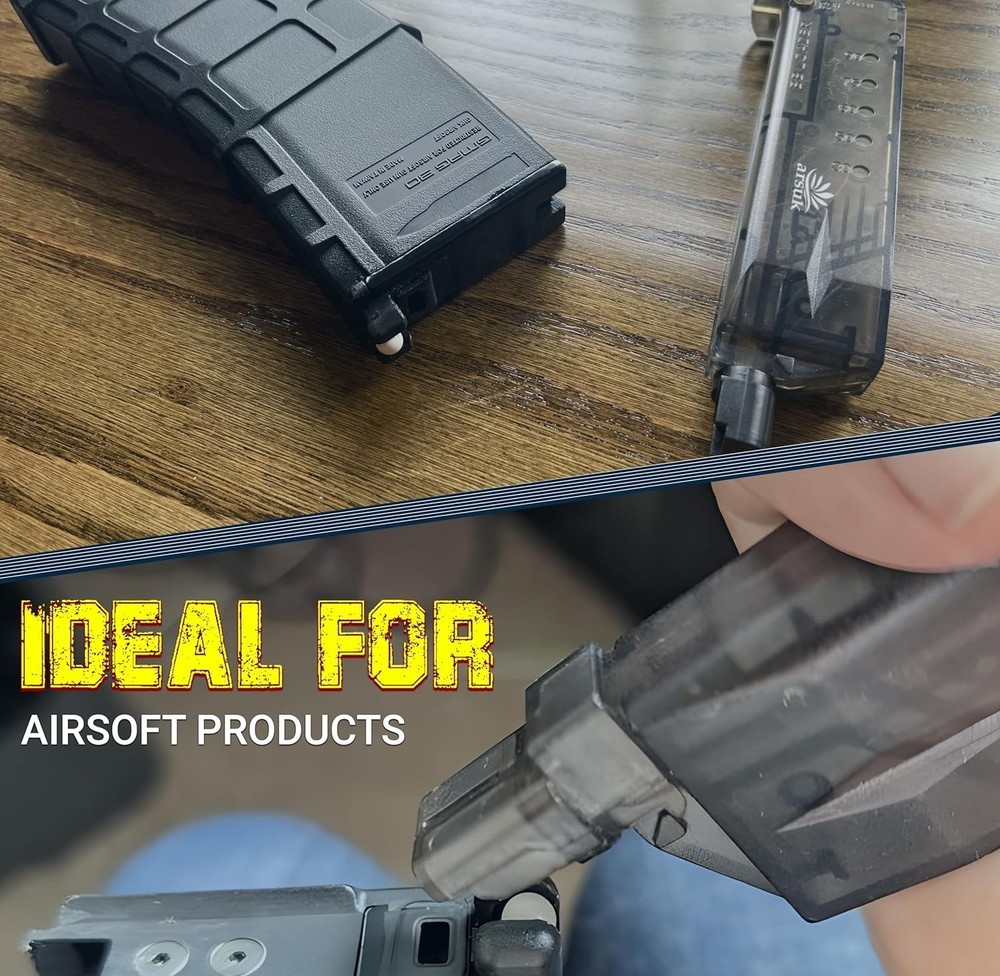 Airsoft Speed Loader 6mm with Adapter – 90 Rounds - Black - Speed Reloader 6m...