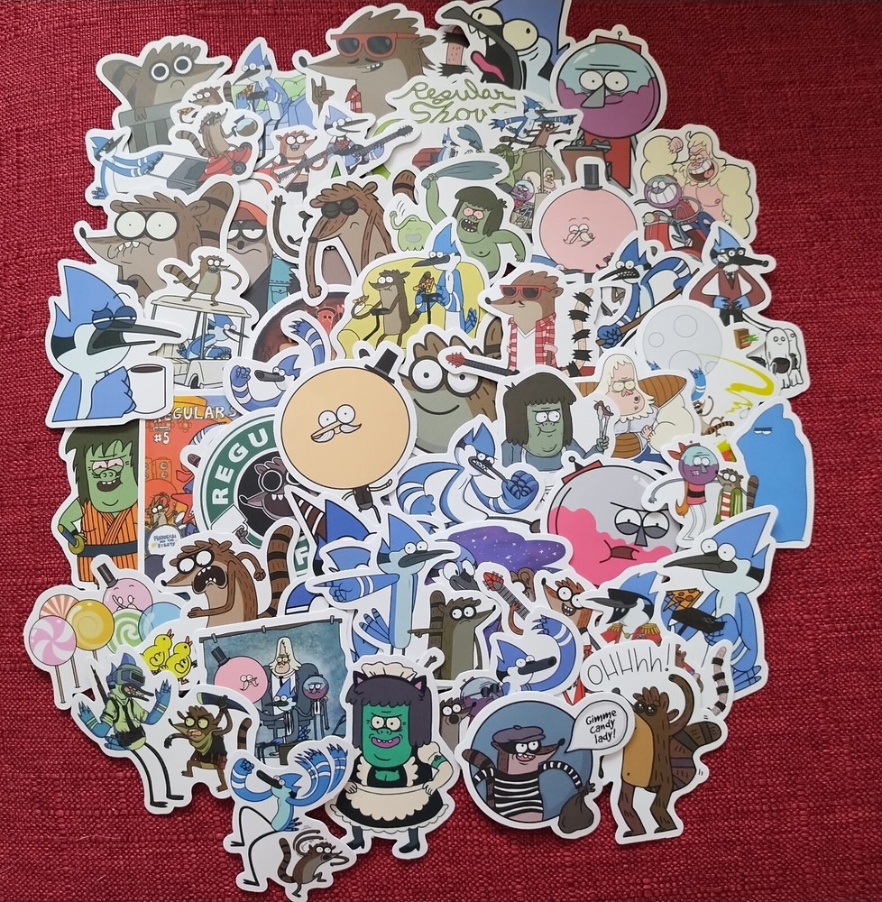 50pc. REGULAR SHOW WATERPROOF VINYL STICKERS/DECALS