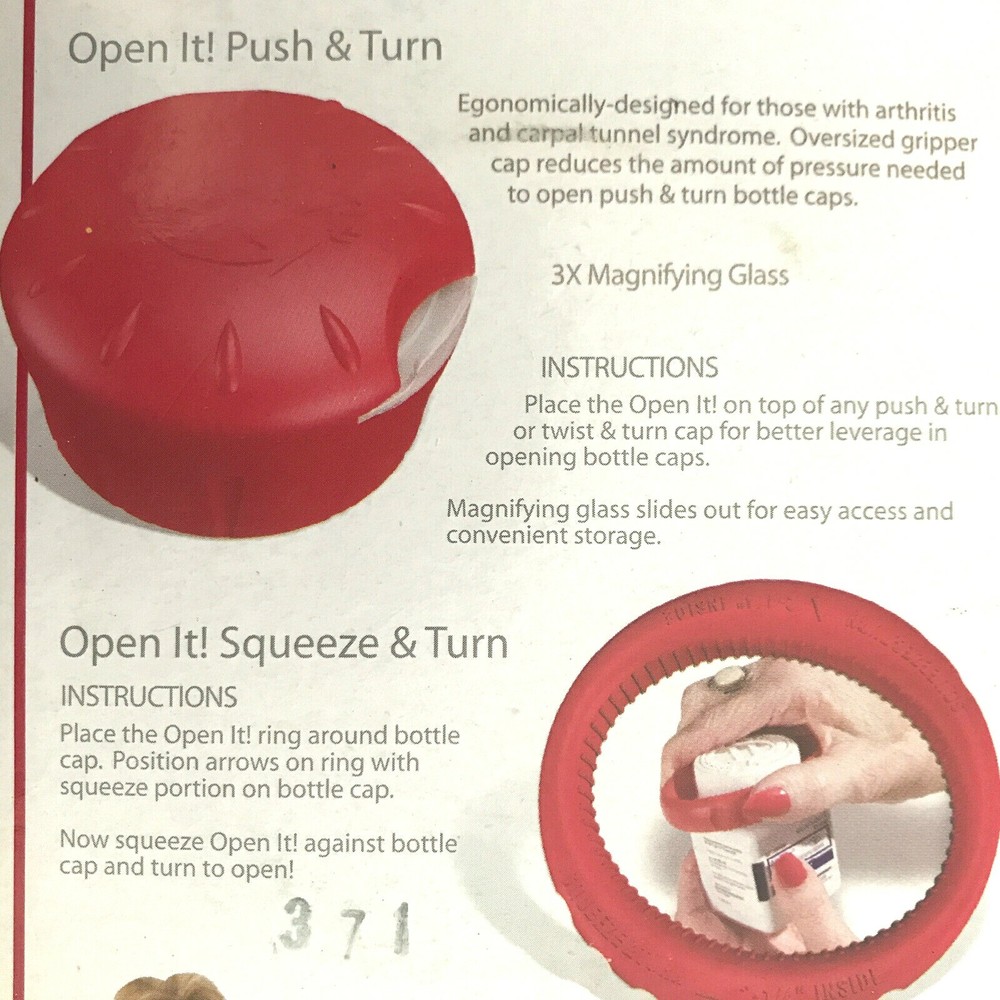 New OPEN IT! RT Red Pill Bottles & Pill Packs - 3 Pack
