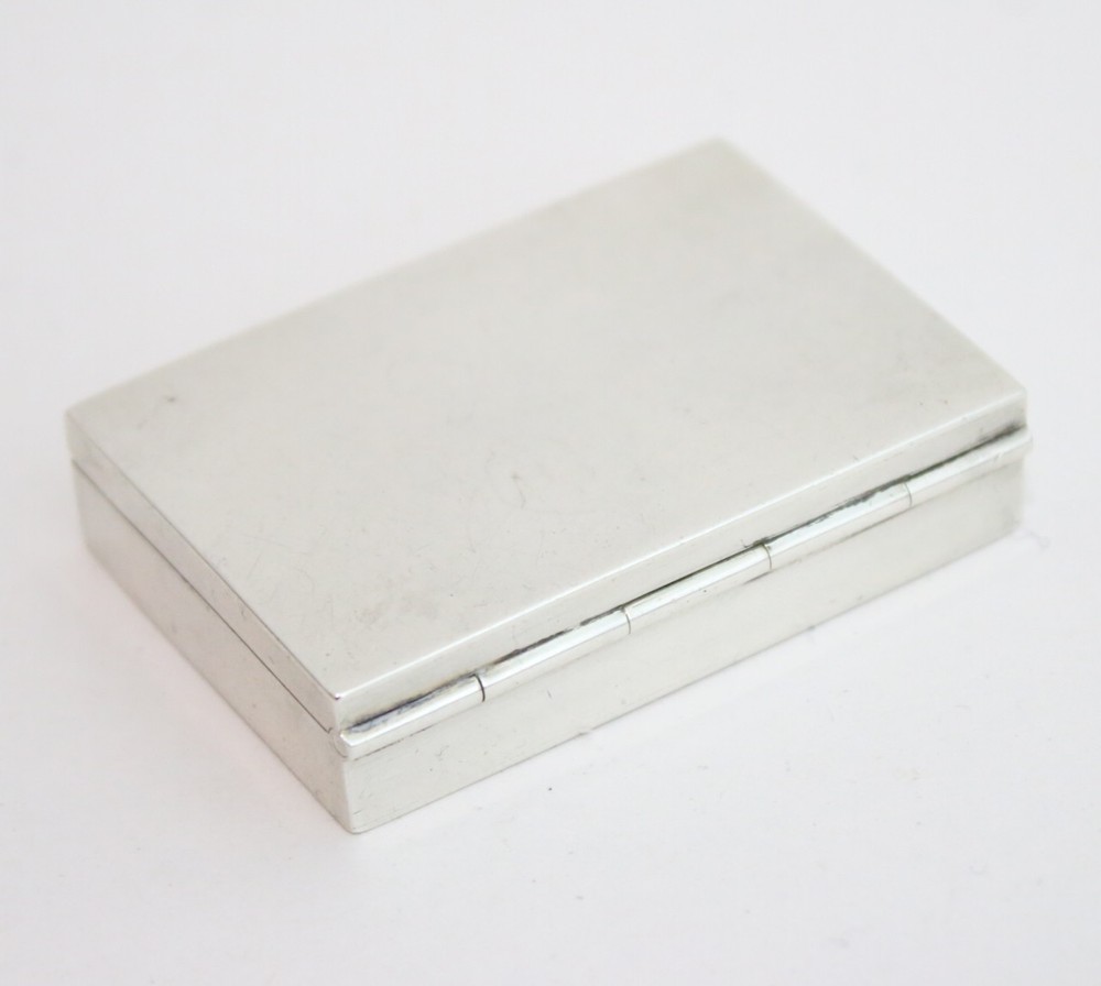 Antique Sterling solid silver double stamp box 43.5g 1900 Cohen & Charles