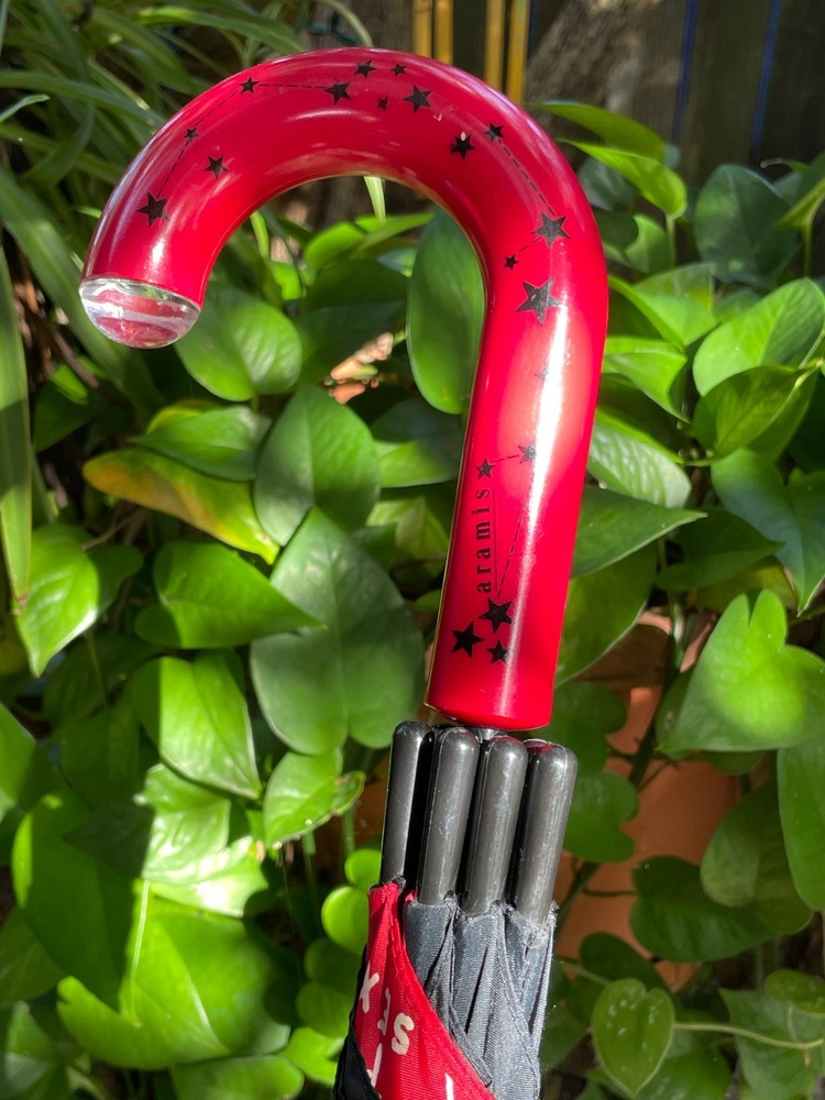 Aramis Signed Red & Black Umbrella 100% Nylon