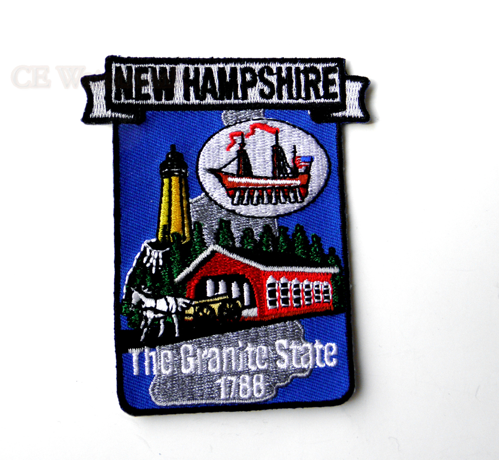 US NEW HAMPSHIRE STATE NAME MAP EMBROIDERED PATCH 3 inches