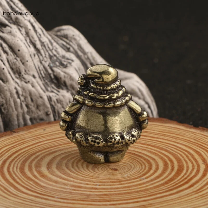 Solid Brass Santa Bauble Brass Holiday Gift Mini Figurine