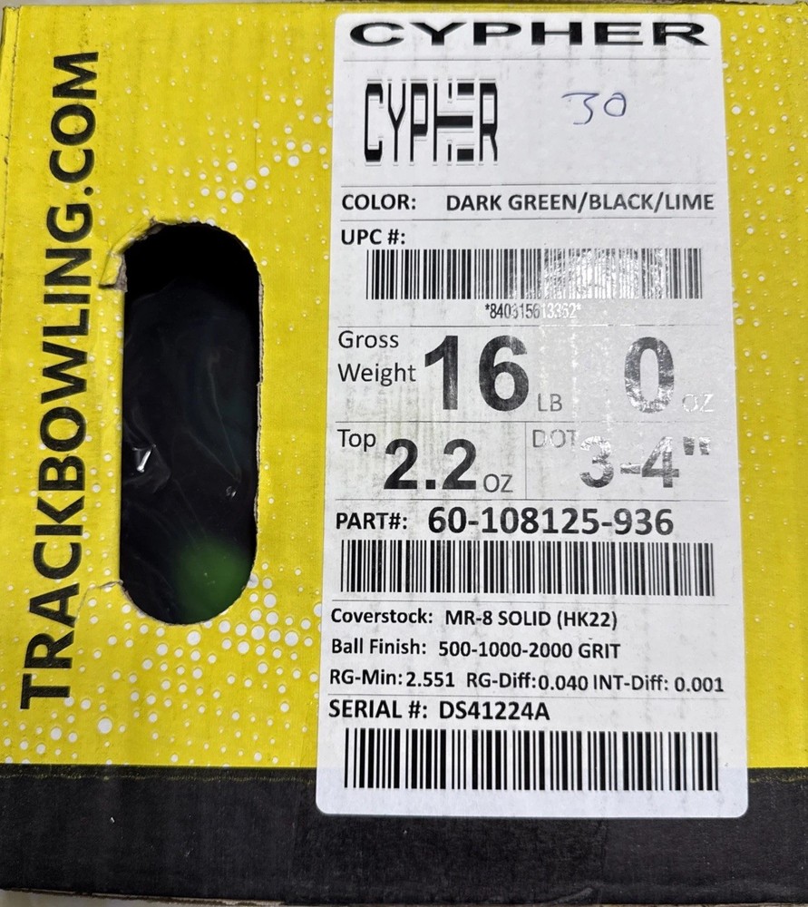 16lb Track Cypher Bowling Ball NIB!