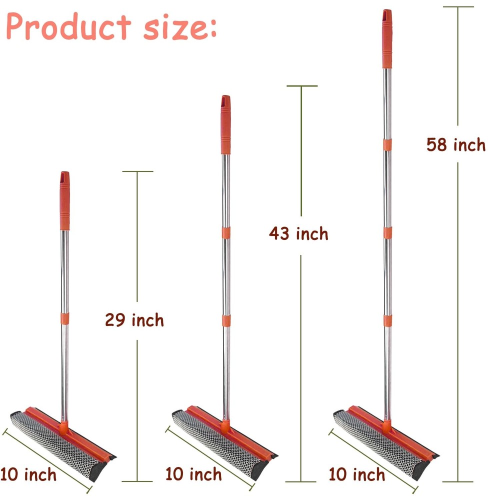 Window Squeegee for Cleaning, Cleaner Tool 2 58", Red