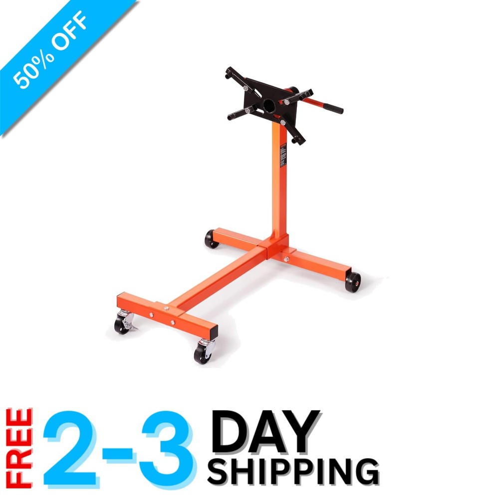 Movable Engine Stand with Lockable Casters - 4 Adjustable Arms & 750 lb Capacity