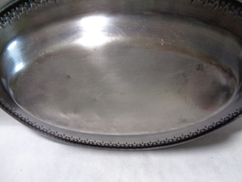 Silver Plate Serving Tray - 12¾" x 7½" ***Has bends & dents***