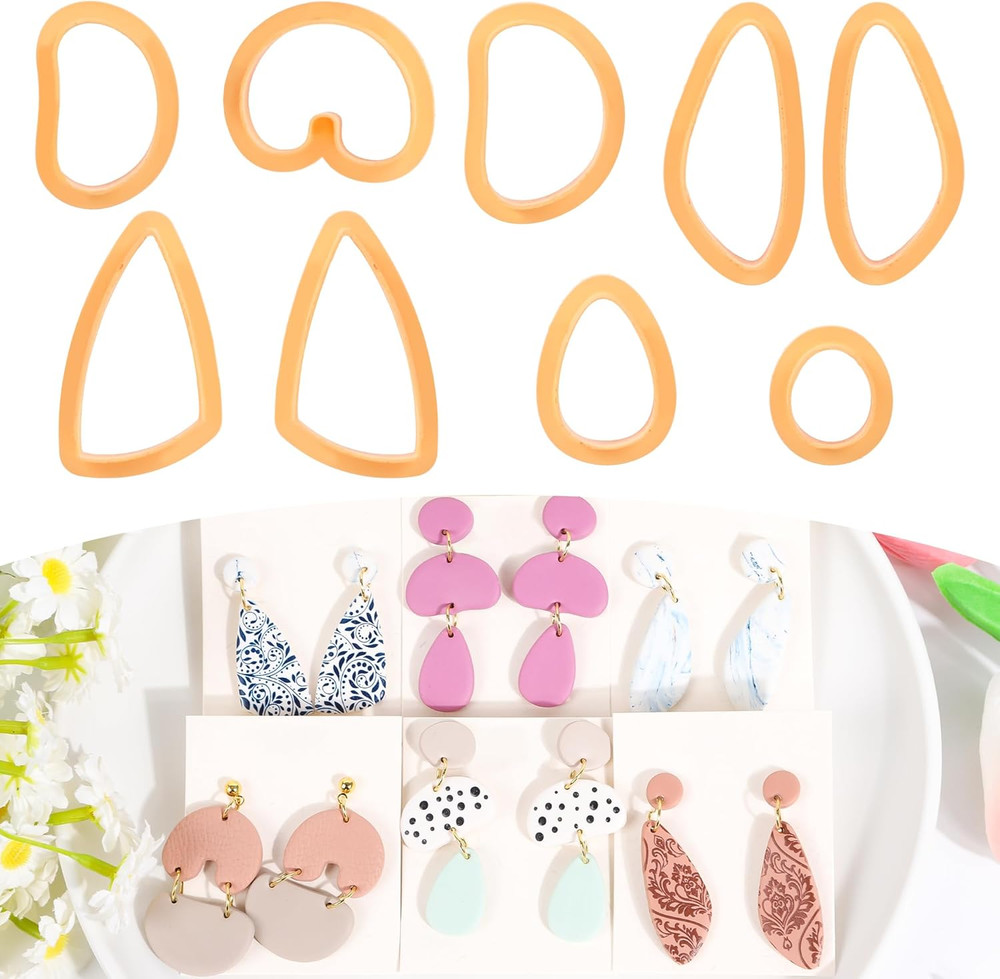Boho Polymer Clay Cutters - 9 Pcs Basic Clay Cutters for Earrings Jewelry