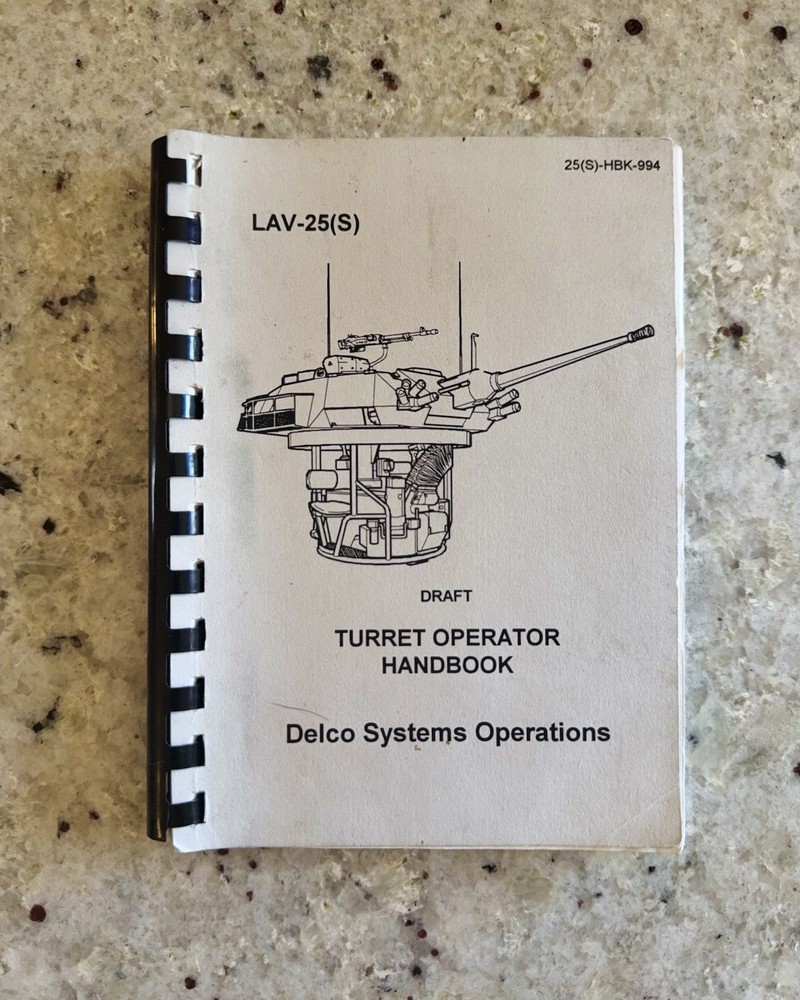 1994 US Army LAV Turret Operator Handbook