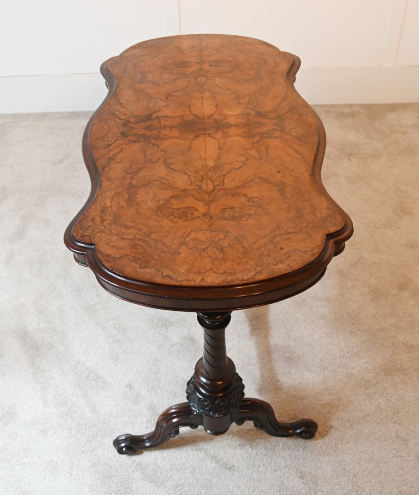 Victorian Centre Table Walnut Stretcher Period 1860