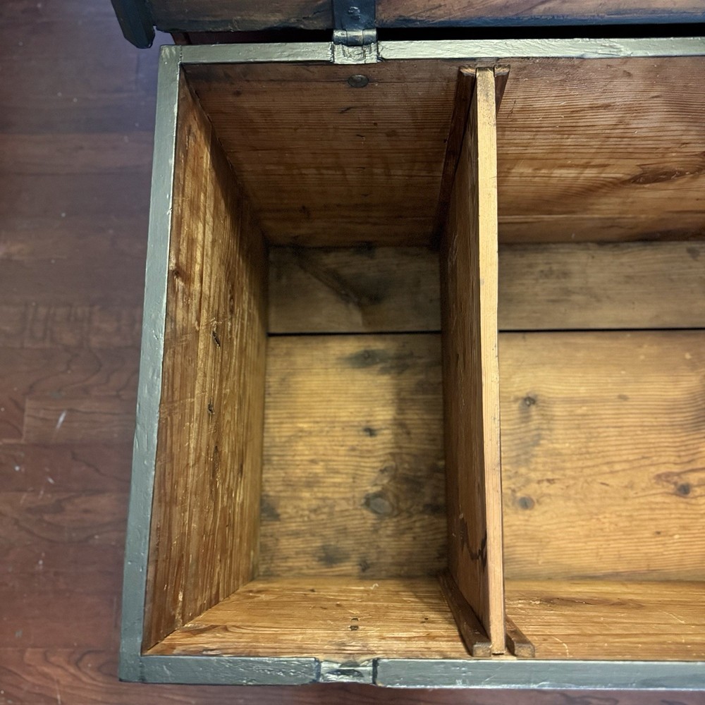 Vintage Large Handmade Solid Wood Large Chest Trunk Storage Black