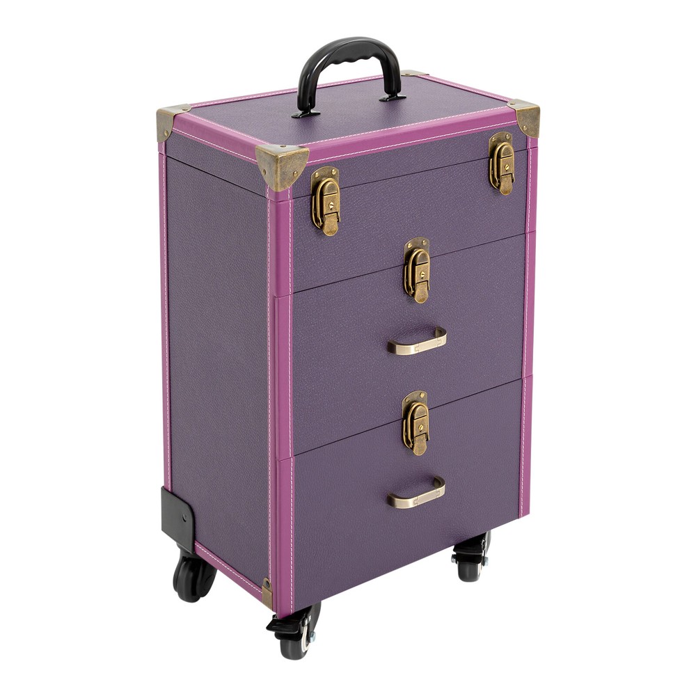 Professional Rolling Makeup Train Case Cosmetic Trolley Makeup Storage Organizer