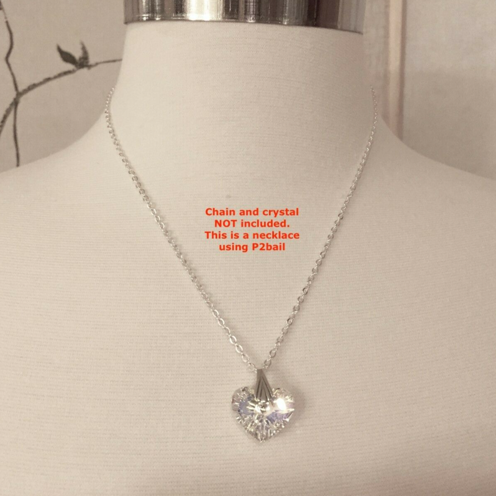 2 Sterling Silver Peg Bail medium, for stone and crystal pendants (p2bail-2