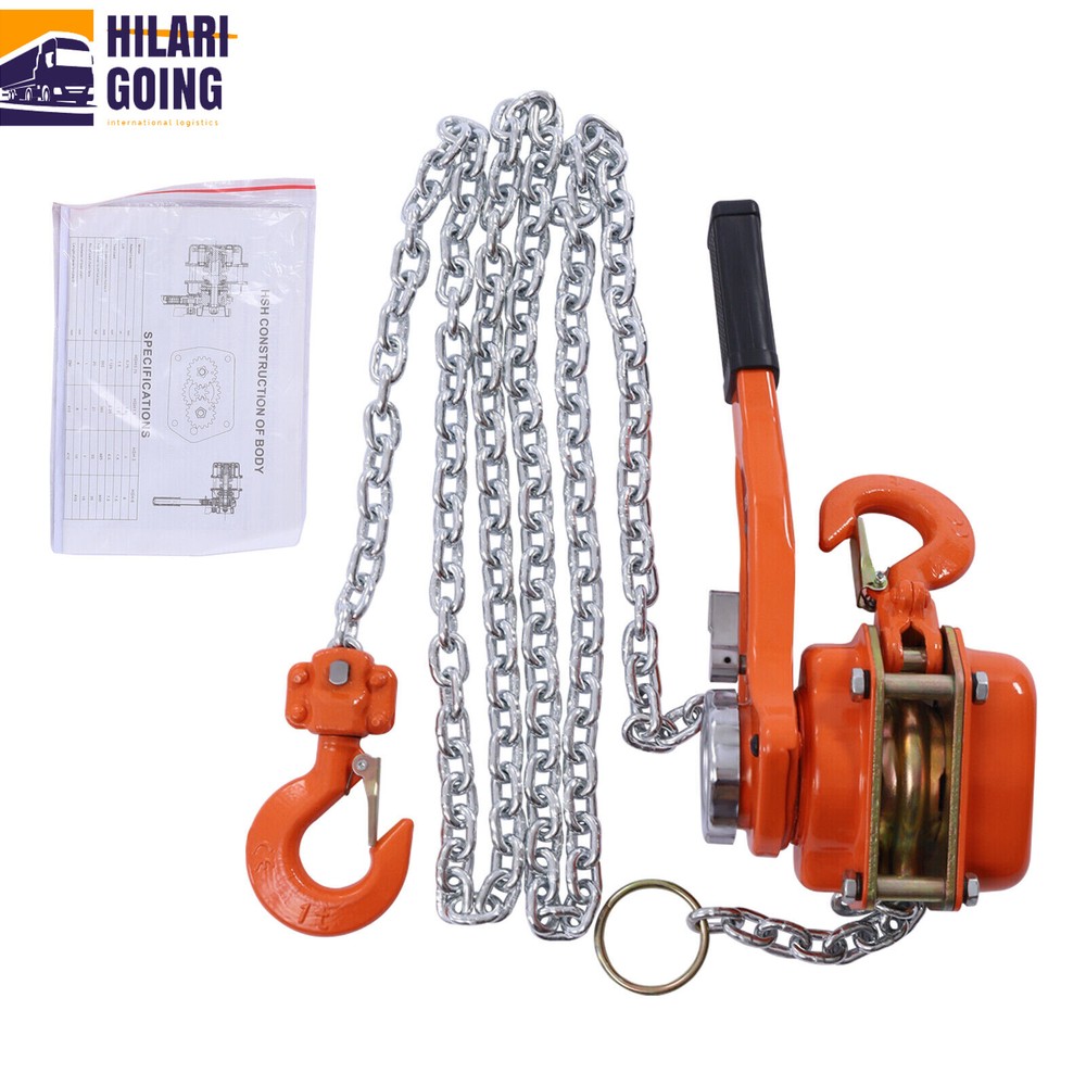 1650LBS 3/4 Ton 10ft Lever Block Chain Hoist Ratchet Type Come Along Puller !