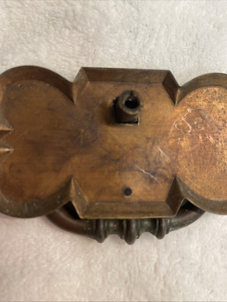 Brass Drawer Pull Cabinet Ring Pull Set of 5 Door Knocker Style Vintage