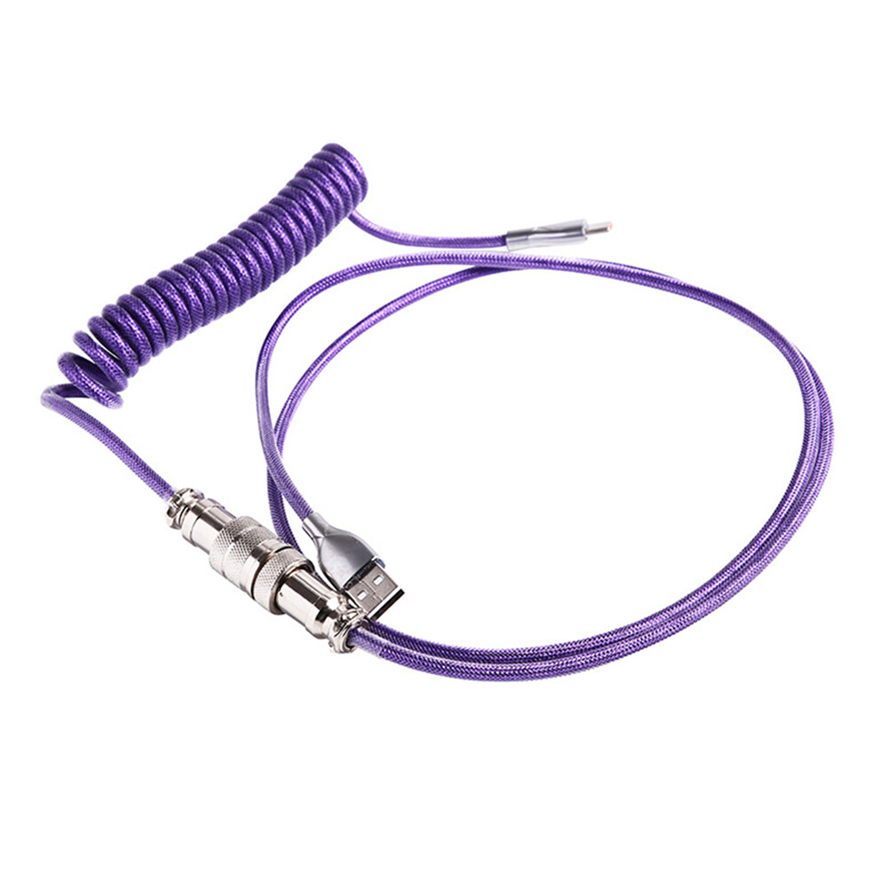 Type C USB Cable Mechanical Keyboard Spiral 1.8M Custom Gaming Coiled Aviator