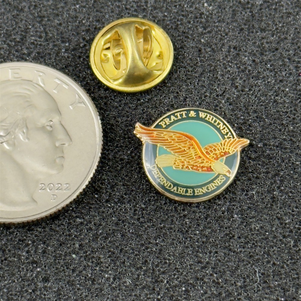 Vintage Pratt & Whitney Dependable Engines Eagle Logo Pin Pinback #51366