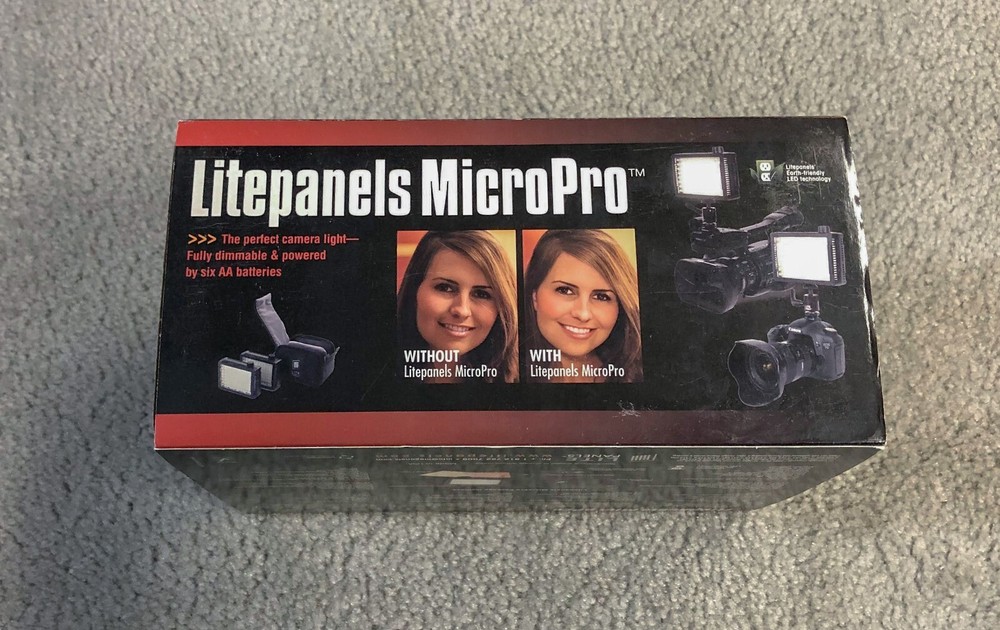 Litepanels MicroPro professional on-camera LED light 0-100% dimmable