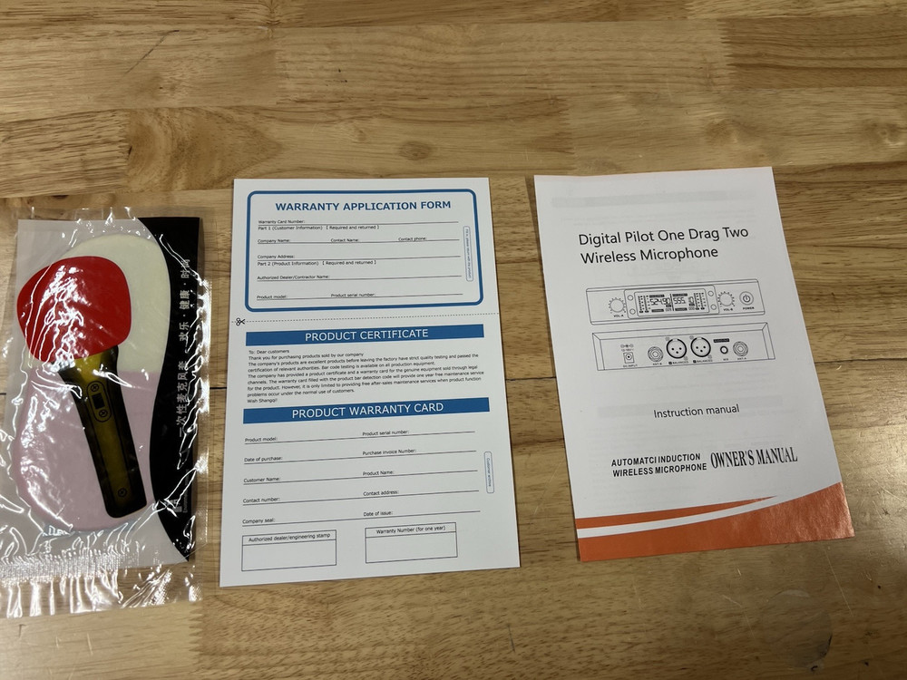 Professional Dual Dynamic Handheld Wireless Microphones, 328ft Range UHF