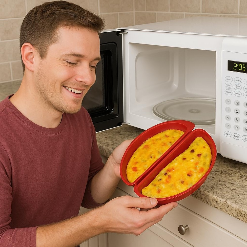 2PCS Microwave Egg Cooker Sandwich Omelet Maker